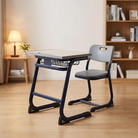 Ensemble complet de bureaux et chaises en métal écologiques modernes, confortables, ergonomiques, réglables en hauteur, structure robuste et durable, pour enfants