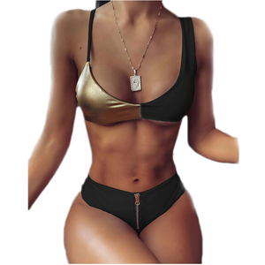 익스트림 마이크로 여성용 섹시 비키니 성숙한 미니 스트링 끈 수영복 패치 워크 디자인 스판덱스/나일론 - Product Image 2