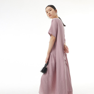 Nouvelle Robe Longue Plissée Élégante et Ample en Laine Unie pour <span class=keywords><strong>Femme</strong></span> <span class=keywords><strong>Grande</strong></span> <span class=keywords><strong>Taille</strong></span> – Collection Été 2026 - Product Image 3