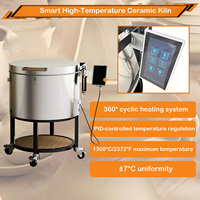 Horno Circular de Cerámica de Alta Temperatura 1300 ℃   Pantalla Táctil PID de 3.5kW y 220V para Taller, Aula, Cerámica
