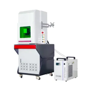 Máquina de marcação laser uv de desktop fechada, jpt/inngu/huaray 355nm, marcador de laser de resfriamento de água para produto de papel de plástico de vidro