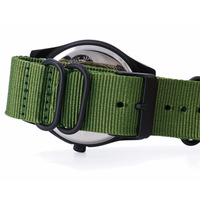 Reloj de pulsera deportivo para hombre, cronógrafo de cuarzo con correa de nailon, estilo piloto, informal, con pantalla de 24H, para exteriores