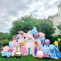 Décoration de fête d'anniversaire, arche de mariage, toile de fond avec ballons, toile de fond de fête de mariage, toile de fond château