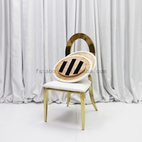 Chaise de Banquet et de Salle à Manger en Acier Inoxydable Doré Rond de Haute Qualité, Style Moderne pour Mariages, Fêtes et Hôtels