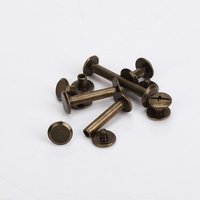 Vis Chicago Vintage en Laiton Antique M5 X 4mm 5mm 6mm 7mm 8mm 9mm 10mm pour la fabrication de ceintures en cuir, sacs, artisanat et reliure DIY