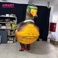 Costume de canard gonflable pour déguisement d'oiseau, idéal pour la décoration d'activités sur le thème de la ferme