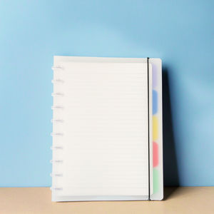 Matériau de couverture en PP transparent givré blanc pur de haute qualité Cahier à feuilles mobiles à reliure A5 - Product Image 1