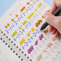 4 PCS A5 Spiral Bound Educational Books Cheap English Reusable Magic Pen Drawing Writing Paper Cover