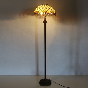 LongHuiJing European Tiffany Simple White Stained Glass Lampshade Floor Lamp Bedroom Study Creative Lamps - Product Image 3