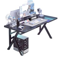 Bureau d'ordinateur pour la maison, le gaming e-sport, le bureau, table d'étude minimaliste, table d'écriture, motif fibre de carbone, surface en panneau MDF haute densité