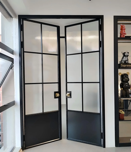 Pintu Ayun Kaca Berbingkai Besi Kustom Gaya Crittall Pintu Masuk Logam Prancis - Product Image 6