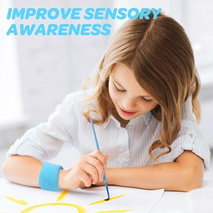 Lot de deux bracelets sensoriels lestés pour enfants, avec stimulation par pression profonde pour apaiser et améliorer la concentration, stabiliser la main et stimuler le développement sensoriel - Product Image 6