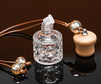 Flacon de parfum pour voiture en verre transparent épais de 6 à 10 ml, diffuseur minimaliste vide avec cordon pour accrocher au pare-brise