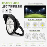 Projecteur LED rond IP66 pour stades sportifs 300W 600W 800W 1000W Dali DMX RGBW pour terrains de football, baseball, soccer, aéroports