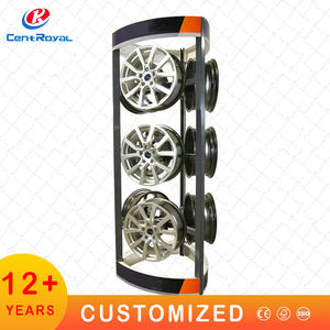 Support de sol personnalisé en métal à 5 niveaux, revêtement poudré des deux côtés, pour les magasins de pneus, les pneus automobiles, les roues de <span class=keywords><strong>moto</strong></span>, les voitures - Product Image 2