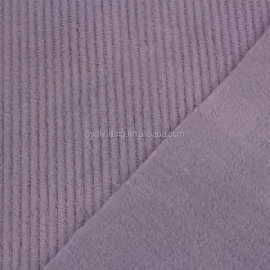 Velour Rib Spandex Plain Dye Manufacturer Wholesale Purple Striped Polyester Spandex 170 GSM Corduroy Apparel Pants Fabric