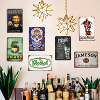 Carteles de Metal de 20x30cm y 8x12 pulgadas para decoración de Bar, cafetería, Pub, cueva de hombre, arte de pared, carteles de hojalata Vintage
