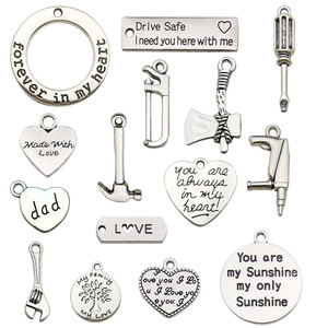 Antique <b>Silver</b> Alloy <b>Charms</b> Heart Shape DIY Jewelry Accessories For Creative <b>Bracelet</b> Necklace Gift Unisex - Product Image 5
