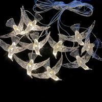 Lustre LED de plafond pour scène de mariage, 10 têtes, décoration en plastique en forme d'oiseau, AC Or, moderne, romantique, IP44