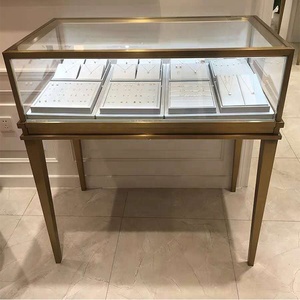 Jewelry <strong>Showcase</strong> <strong>Display</strong> Cabinet Cheap <strong>Glass</strong> <strong>Supplier</strong> Fashion Modern China Stainless Steel + Tempered Ultra Clear <strong>Glass</strong> YT-ZBG02 - Product Image 1