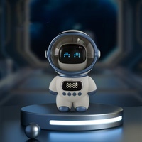 Reloj Despertador Inteligente Astronauta con Altavoz, LED RGB, Alimentación por Batería, Intercomunicador con IA, Control por Voz 5.1, Resistente al Agua IPX9 para Uso Doméstico