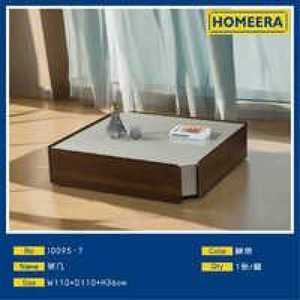 Tavolino da Caffè Homeera L110*P110*H36cm con Piano in Vetro Temperato e Struttura in Legno, Mobile Contenitore per Soggiorno, Design Moderno - Product Image 3