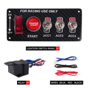 Panneau de commande combiné en fibre de carbone 12V avec démarrage du moteur et commandes ACC pour usage en course - Product Image 3