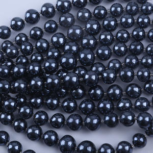 Cuentas Redondas de Agua Dulce Natural al por Mayor, 18 cm, 12-16 mm, Blancas, Semi-Acabadas, Plateadas en Negro, Brillantes, para Hacer Pulseras y Collares - Product Image 2