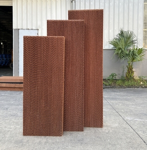 Professional Manufacturer Evaporative <b>Cooling</b> <b>Pad</b> Brown Color Greenhouse <b>Cooling</b> <b>Pad</b> System Aluminum Alloy Frame - Product Image 1
