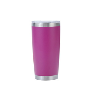 Gourde isotherme en acier inoxydable rose vif de 20 oz avec couvercle anti-fuite, isolation thermique de 6 à 12 heures, style américain, pour le <span class=keywords><strong>camping</strong></span>, le bureau, le café - Product Image 1