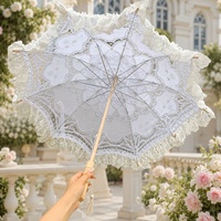 Parapluie artisanal en dentelle avec armature en acier, mini Lolita, style européen, accessoire de voyage, de photographie de mariage et de danse