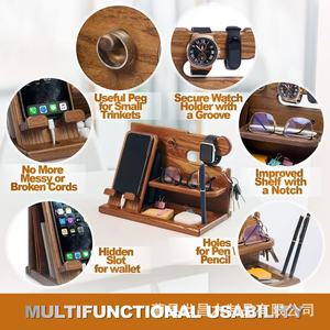 Wooden Desktop Storage <b>Rack</b> 3 Floors Multifunctional Organizer For Phone Watch <b>Glasses</b> Nightstand Bedroom Use - Product Image 4