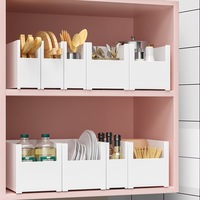 Boîte de rangement rectangulaire en plastique PP moulé par injection pour assaisonnements de cuisine, organisateur de condiments couleur macaron avec couvercle
