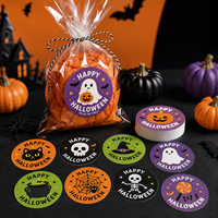 Étiquettes d'Halloween personnalisées, autocollants fantômes et citrouilles effrayants, autocollants adhésifs pour emballages commerciaux, bocaux, enveloppes