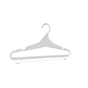 Cintre à vêtements en plastique blanc avec crochet, robuste, pour hôtel, magasin, usage domestique - Product Image 2