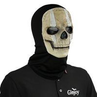 Masque de squelette en latex jaune à double ligne Call of Duty, démon pour Halloween, Escape Room, mascarade, personnalisable