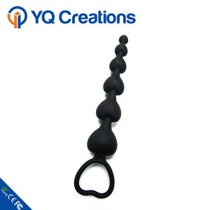 Bouchon anal en silicone souple imperméable en forme de cœur long, jouets sexuels lesbiens, perle pour hommes et femmes, bouchon long, perles pour massage de la prostate - Product Image 2