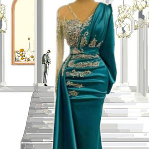 High Quality Hot Sale Summer Women's Elegance Design Crocheted Floor-Length Spaghetti Strap Flowers Chiffon Party Dress - Product Image 3