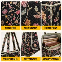 Cadeaux promotionnels Mojo, sac à maquillage personnalisé pour la fête des mères, petit sac en tissu à fleurs, patchwork en coton, carré horizontal, nœud en tissu, sac pour ordinateur