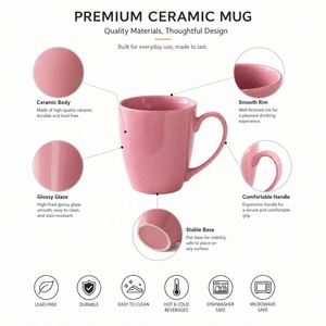 แก้วเซรามิคสีสันสดใส พิมพ์โลโก้ตามสั่ง แก้วกาแฟสีพื้น ดีไซน์สร้างสรรค์ - Product Image 4