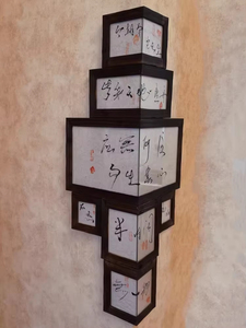 Environmental Protection Vintage Corner Background Wall Mural Solid Wood Corner Photo Frame Set - Product Image 4