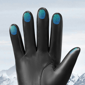 Gants en <span class=keywords><strong>cuir</strong></span> PU imperméables et doublés polaire épais pour hommes, idéaux pour le cyclisme et la conduite – Collection 2026, Vente Flash - Product Image 4