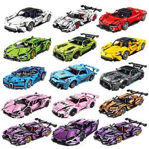 MJI 1:14 Cheap without boxes Building Block Car Master Series Technic Red Speed Super Racing Car Mini Bricks Accessory Kids Toys