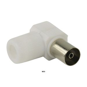 Conector coaxial hembra de PVC blanco, tipo F, en ángulo de 90 grados, para divisor de señal de antena de TV por cable - Product Image 2