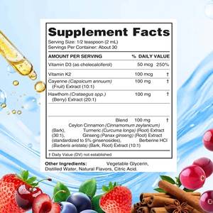 Gouttes liquides personnalisées en usine de curcuma, vitamine K2+D3 pour la pimente de Cayenne, améliore l'absorption des nutriments, gouttes orales D3 K2 - Product Image 2