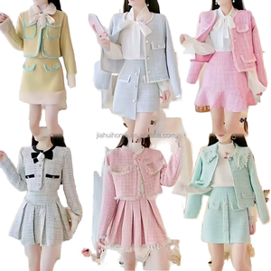 Abito elegante stile Party autunno e inverno piccolo profumo da <span class=keywords><strong>donna</strong></span> moda <span class=keywords><strong>leggera</strong></span> abbigliamento <span class=keywords><strong>donna</strong></span> Tweed abito abito abito abito di Tweed - Product Image 2