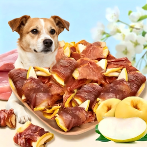 Snacks de Pato Seco al por Mayor de Fabricantes, Rodajas de Pera/Manzana Envueltas en Piel de Pato, Snacks para Perros y Gatos, Golosinas para Mascotas - Product Image 1
