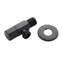 Raccord en T en laiton, connecteur en T pour l'eau à 2 voies, robinet d'angle, noir, accessoires de robinetterie modernes pour appartement