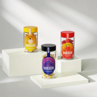 Flacon en verre mat imprimé 100ml 120ml 140ml avec bouchon à vis hermétique pour compléments alimentaires, poudre de fruits et emballage de capsules