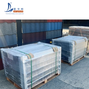 Baldosas de techo lisas resistentes al calor modernas y duraderas, teja de metal recubierta de piedra para Villa Patio, certificación ISO9001 y CE - Product Image 3